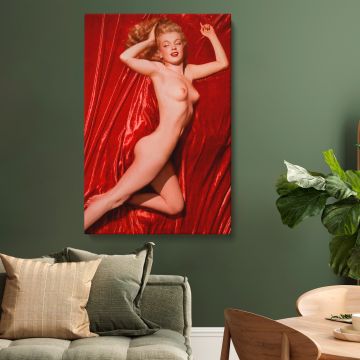 Marilyn Monroe Red Velvet Reclining Study IV canvas print, interior display view