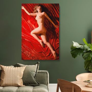 Marilyn Monroe Red Velvet Reclining Study V canvas print, interior display view