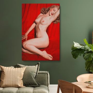 Marilyn Monroe Red Velvet Seated Study IV canvas print, interior display view