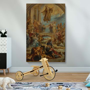 Baroque-style religious painting of The Miracles of Saint Francis of Paola by Peter Paul Rubens printed on premium canvas, featuring intricate brushwork and a powerful depiction of Saint Francis' miracles, ideal for spiritual or artistic home decor.
