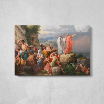 Moses Causes the Red Sea to Return and Pharaoh's Army Is Flooded by C.W - canvas rear frame and hanging hardware