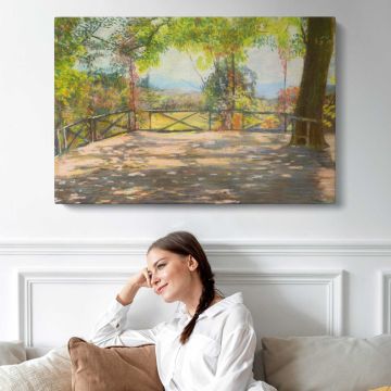 Motif in park (1900) by Laszlo Mednyanszky canvas print, interior display view
