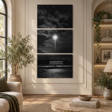 Night Sky with a Shooting Star canvas print, interior display view
