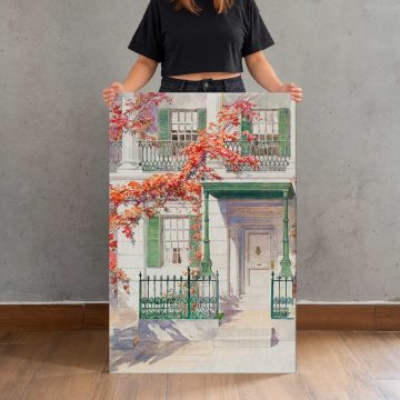Ornamental Iron (c. 1936) by Gilbert Sackerman canvas print, canvas shown with a person for scale