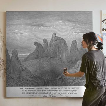 OT-061 Israelite Women Mourn with Jephthah's Daughter — room mockup view 3