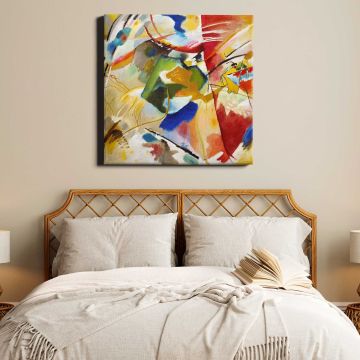 Painting with Green Center (1913) high resolution art by Wassily Kandinsky — alternate room view
