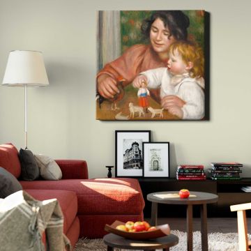 Pierre-Auguste Renoir's Child with Toys , Gabrielle and the Artist's Son, Jean (1895-1896) painting in high resolution — alternate room view