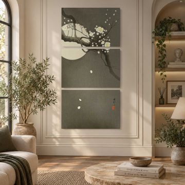 Plum before the Moon by Ohara Koson canvas print, interior display view