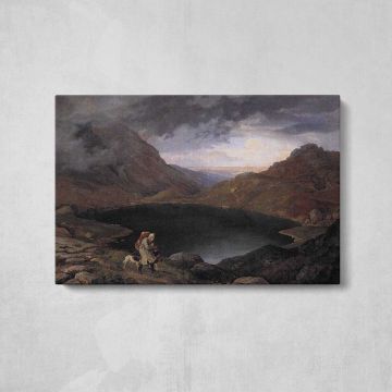 Pool in the Riesengebirge by Adrian Ludwig Richter - canvas surface and wrapped edge detail