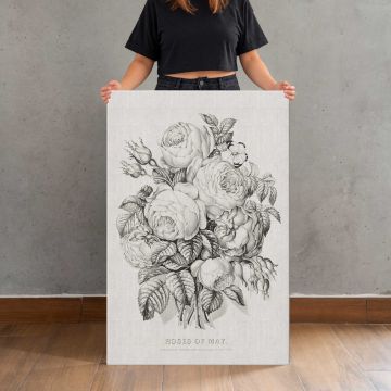 Rose of May (1870) by Currier & Ives canvas print, canvas shown with a person for scale