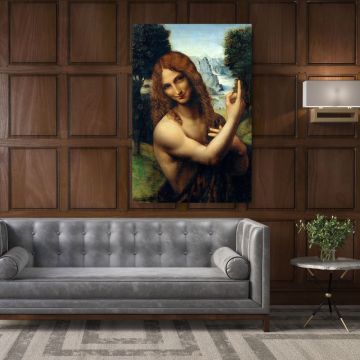 Famous Gian Giacomo Caprotti Painting by Leonardo Da Vinci Canvas Wall Art