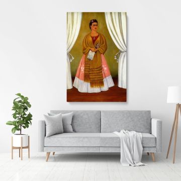 Frida Self-portrait wall art on Canvas, Wall Art, Canvas, Art Canvas Wall Art