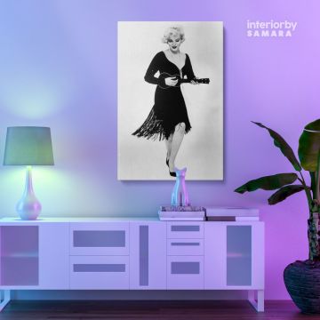 Marilyn Monroe Black and White Canvas Sexy Model Singer Nude Canvas Wall Art