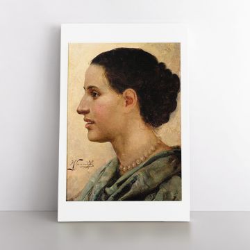 Portrait of a Young Women Painting by Henryk Hector Siemiradzki Print on Canvas