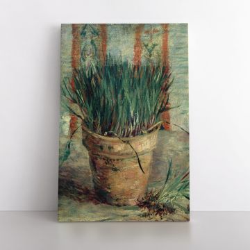 Vincent Van Gogh Painting Flower Pot with Chives Abstract Canvas Wall Art