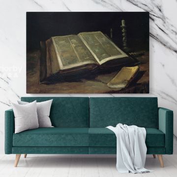 Still Life With Bible by Vincent Van Gogh Dutch Painter Original Canvas Wall Art