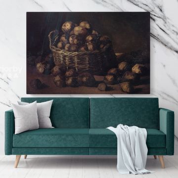Still Life With A Basket Of Potatoes by Vincent Van Gogh Dutch Painter Original Canvas Wall Art