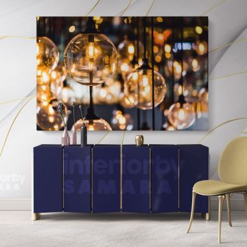 Modern Photography Canvas with Frame Wall Artwork Night Lamp Christmas Canvas Home Decor
