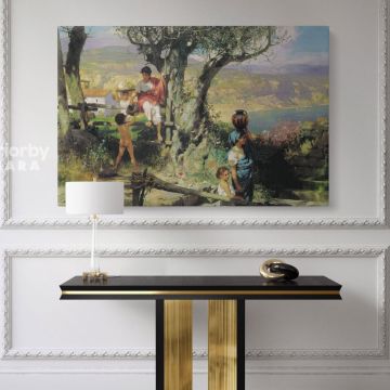 Henryk Hector Siemiradzki: Ancient Rome in a Village Photo Print on Canvas