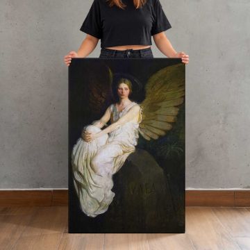 Stevenson Memorial (1903) by Abbott Handerson Thayer canvas print, canvas shown with a person for scale