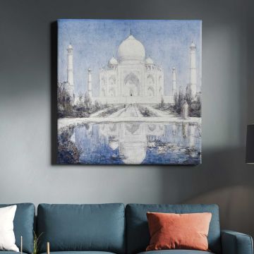 Taj Mahal bij maanlicht (1877–1932) drawing in high resolution by Marius Bauer — room mockup view 3