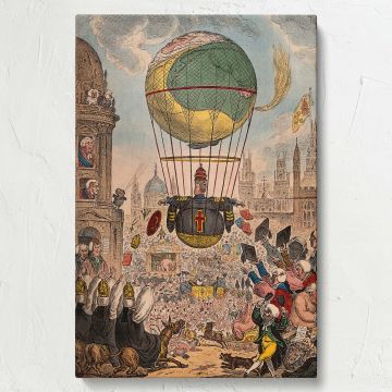 British satirical artwork canvas print, a stunning reproduction of James Gillray's famous 1810 etching featuring William Grenville, an iconic political cartoon, museum-quality print ideal for vintage-inspired home decor or office walls.