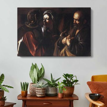 The Denial of Saint Peter by Caravaggio - canvas rear frame and hanging hardware