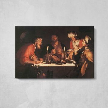 The Emmaus Disciples by Abraham Bloemaert - canvas rear frame and hanging hardware