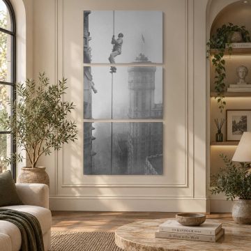 The Human Squirrel above Times Square (c. 1918) canvas print, interior display view