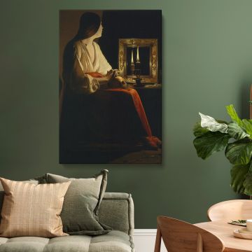 The Penitent Magdalen by Georges de La Tour canvas print, interior display view