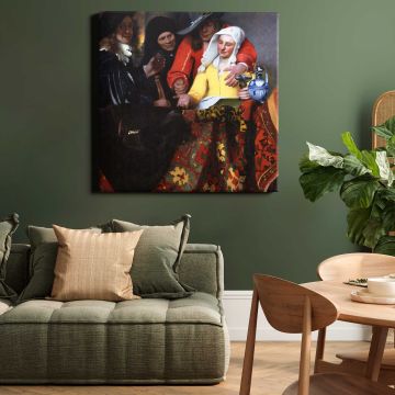 The Procuress (1656) famous painting. BY Johannes VERMEER — room mockup view 15