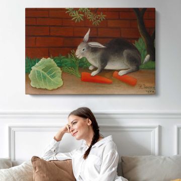 The Rabbit's Meal (Le Repas du lapin) (1908) by Henri Rousseau canvas print, interior display view