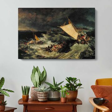The Shipwreck by Joseph Mallord William Turner - canvas surface and wrapped edge detail