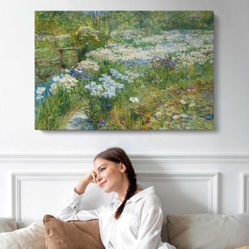 The Water Garden (1909) by Frederick Childe Hassam canvas print, interior display view