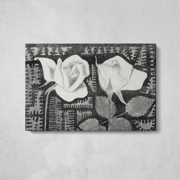Two Roses by Samuel Jessurun de Mesquita - canvas surface and wrapped edge detail