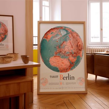 Berlin WWII Canvas Print - Historical Military Map Art. A unique map print of Berlin in WWII, capturing wartime strategy in a travel map format. This wall art is perfect for home decor, office decor, and makes a thoughtful gift. Available as a framed prin