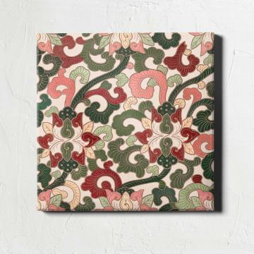 Vintage seamless pattern flower background, colorful oriental flower graphic — room mockup view 5