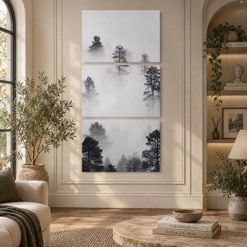 Winter Landscape in Black and White canvas print, interior display view