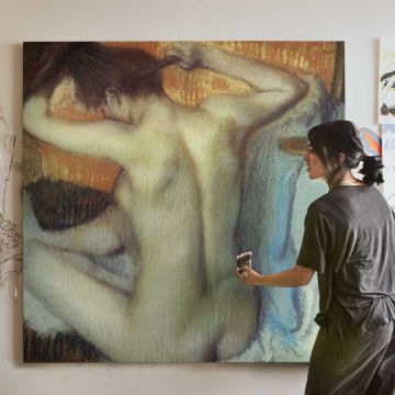Woman Combing Her Hair — room mockup view 3