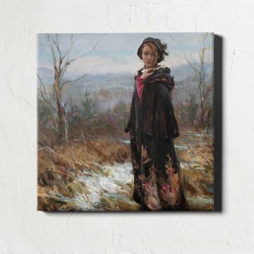 Woman in a Winter Landscape by Daniel Gerhartz — room mockup view 5