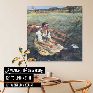 Woman Resting by a Stream — room mockup view 6