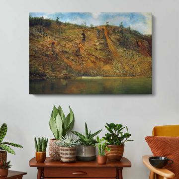 Workers on an Autumn Hillside - canvas rear frame and hanging hardware