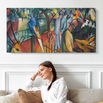 Zoological Garden I (1912) by August Macke canvas print, interior display view