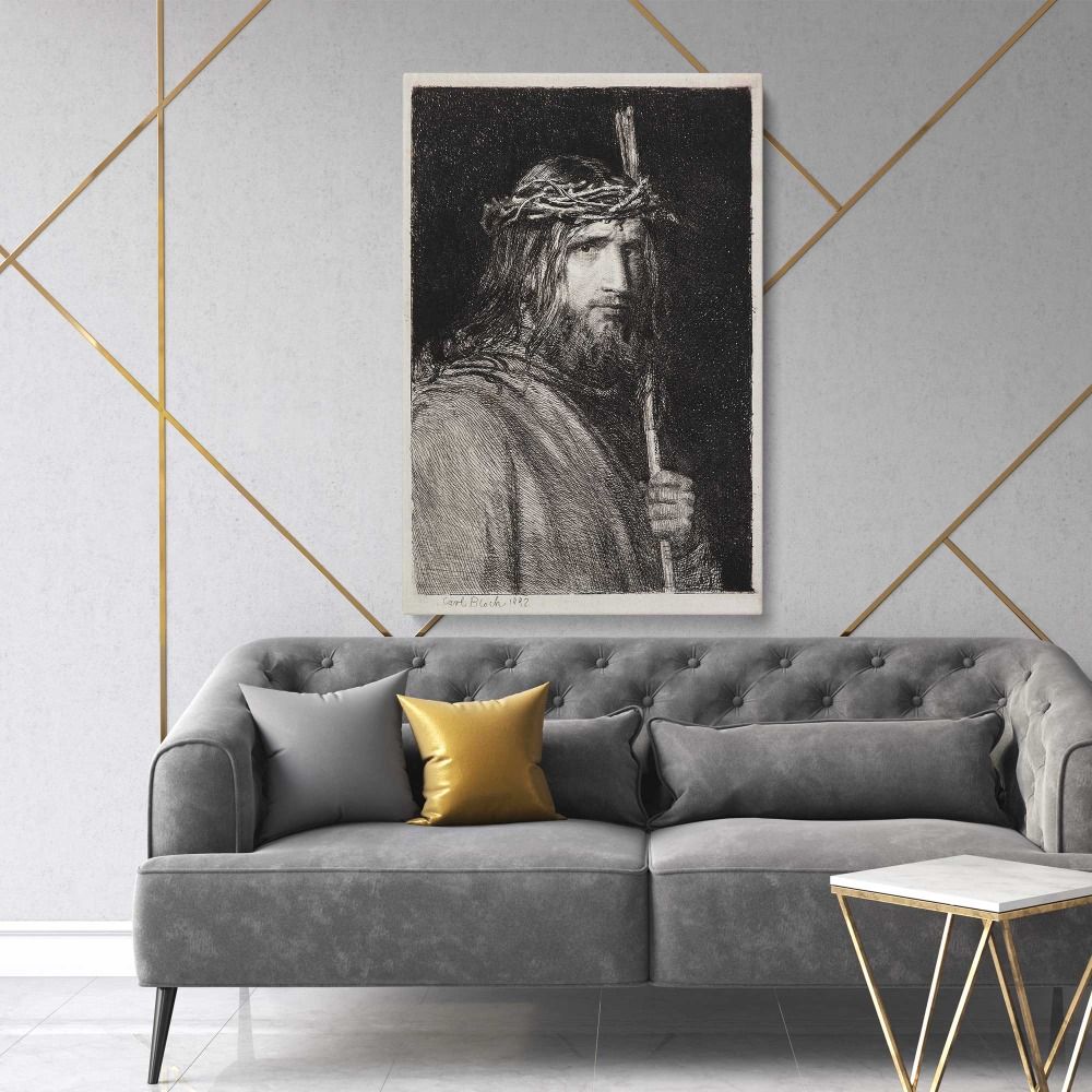 Christ Crowned with Thorns by Carl Bloch canvas wall art - Image 2