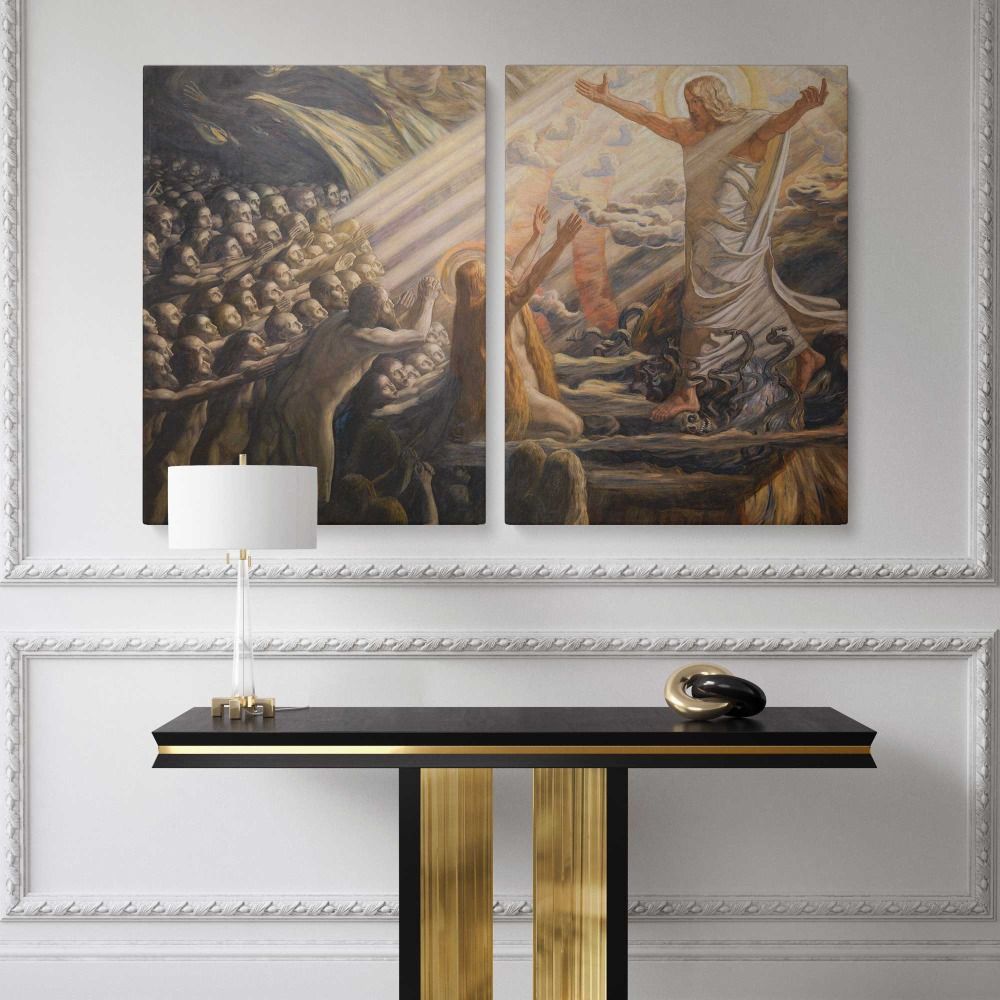 Christ in the realm of the dead by Joakim Skovgaard canvas wall art - Image 2
