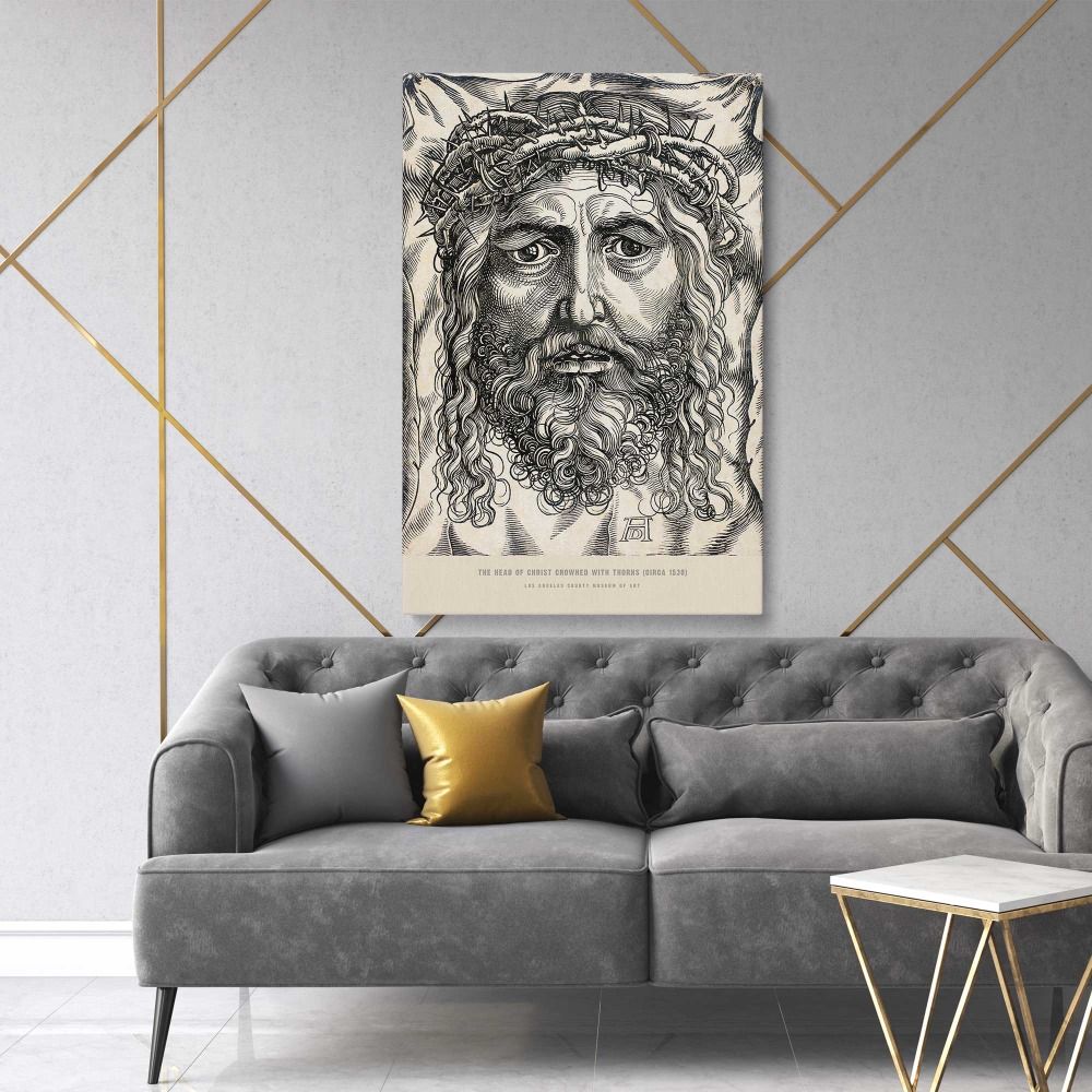The Head of Christ Crowned with Thorns (circa 1530) print in high resolution by Canvas Wall Art - Image 2
