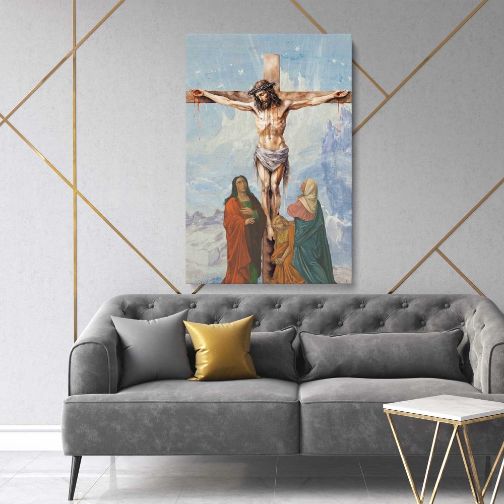 Crucifix symbol cross representation canvas wall art - Image 2