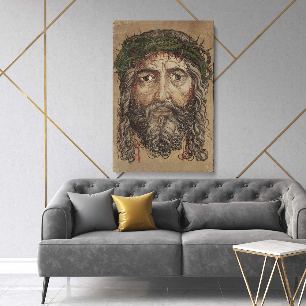 Head of Jesus Christ (1928) by Albert Durer canvas wall art - Image 2