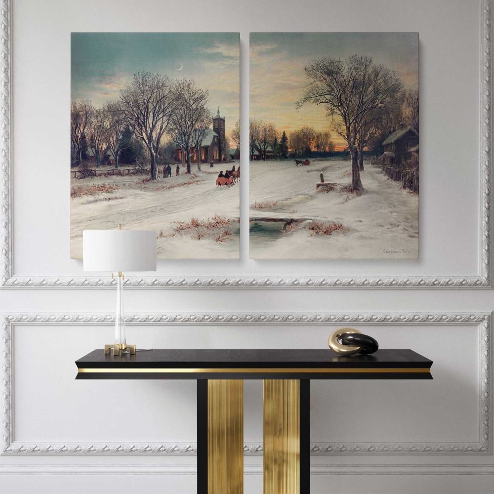 Christmas Eve 1885 by W. C. Bauer canvas wall art - Image 2