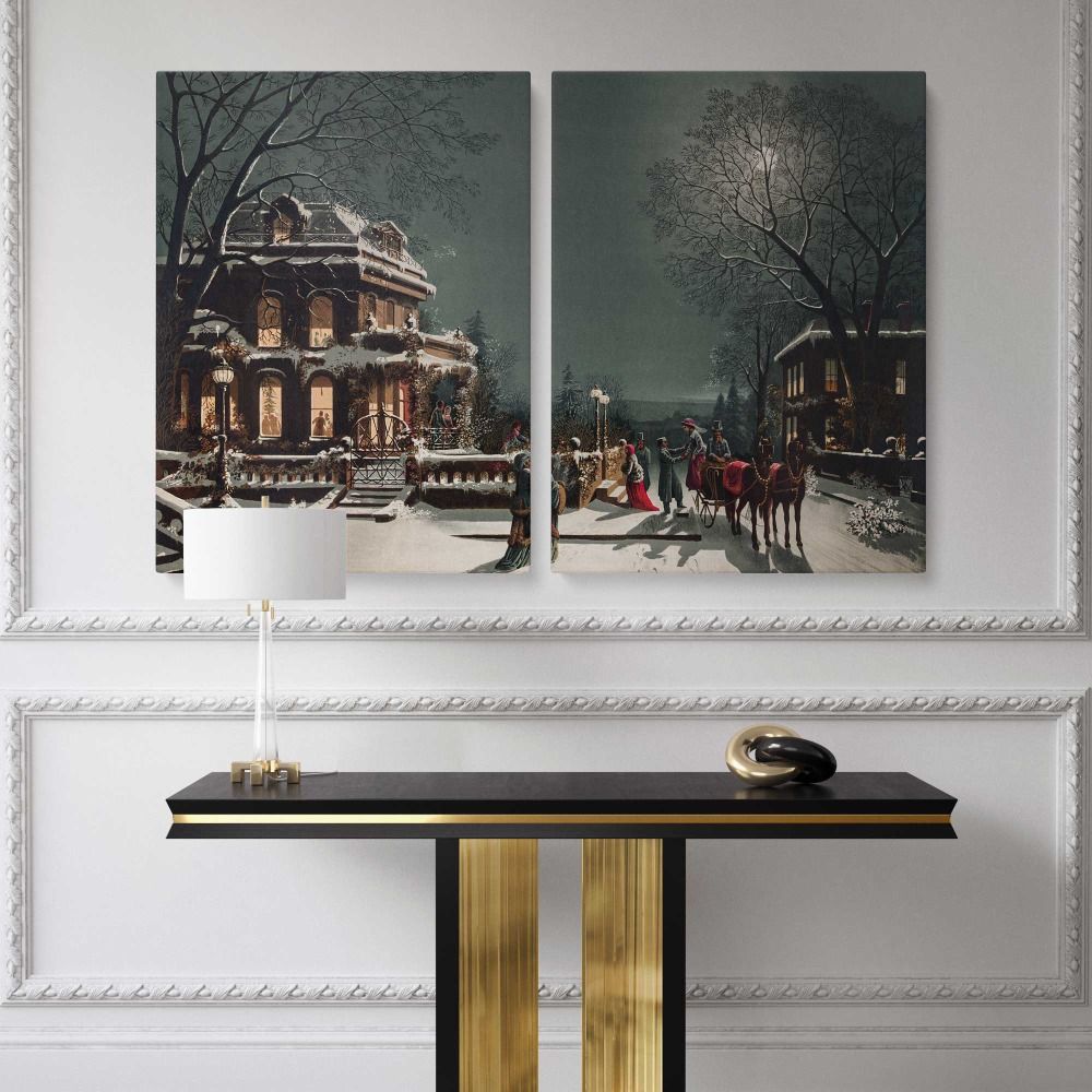 Christmas Eve by Joseph Hoover Sons canvas wall art - Image 2